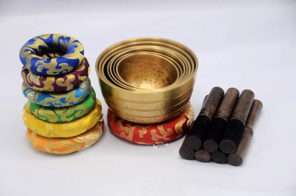 Handcrafted Tibetan Singing Bowl Set - Complete Sound Healing Kit