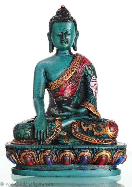 6-inch Serene Green Buddha Statue-Resin Figurine for Meditation