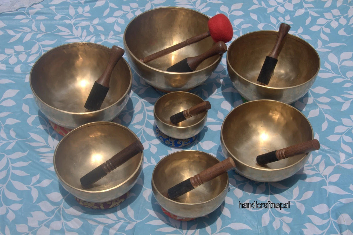 4–8 Inch Singing Bowl Set- Small to Medium Handcrafted Meditation Bowls