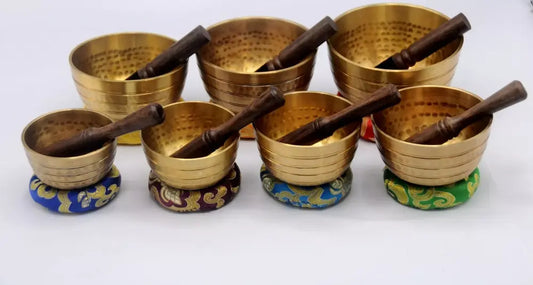Handcrafted  Tibetan Singing Bowl Set - Complete Sound Healing Kit