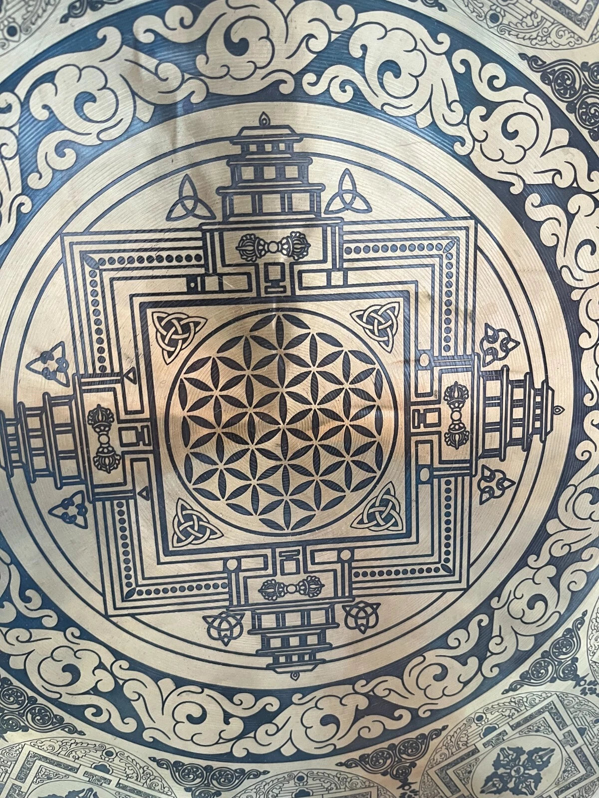 16" Flower of Life Sound Healing Gong-Hand Etched Master Gong