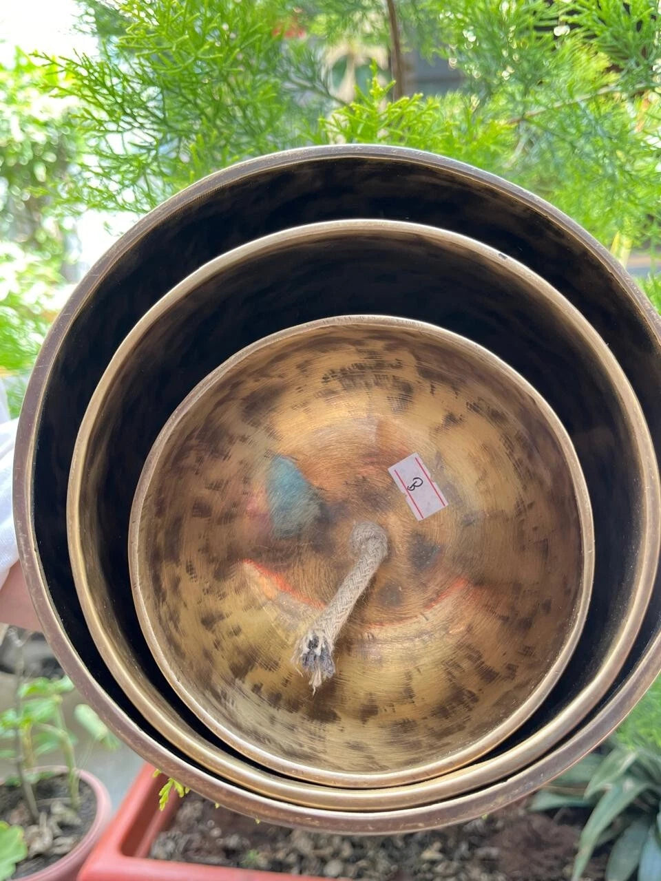 The Artisan Tiered Chime: Hand-Hammered Brass Hanging Bowls