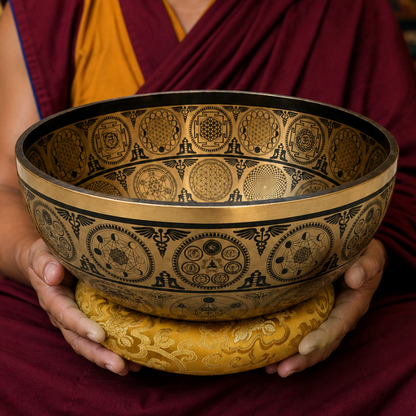 24-Inch Handmade Buddha Footprint in C & D Notes- Blessed by a Monk