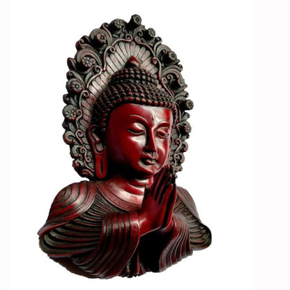 Handcrafted Red Namaste Buddha Wall Hanging - Yoga Studio Wall Art