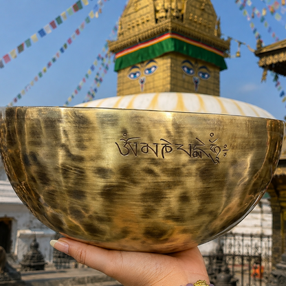 10" Handmade Singing Bowl – G Note Throat Chakra
