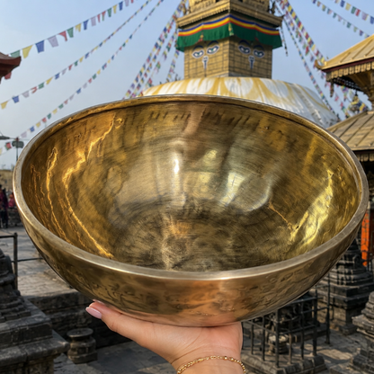 10" Handmade Singing Bowl – G Note Throat Chakra