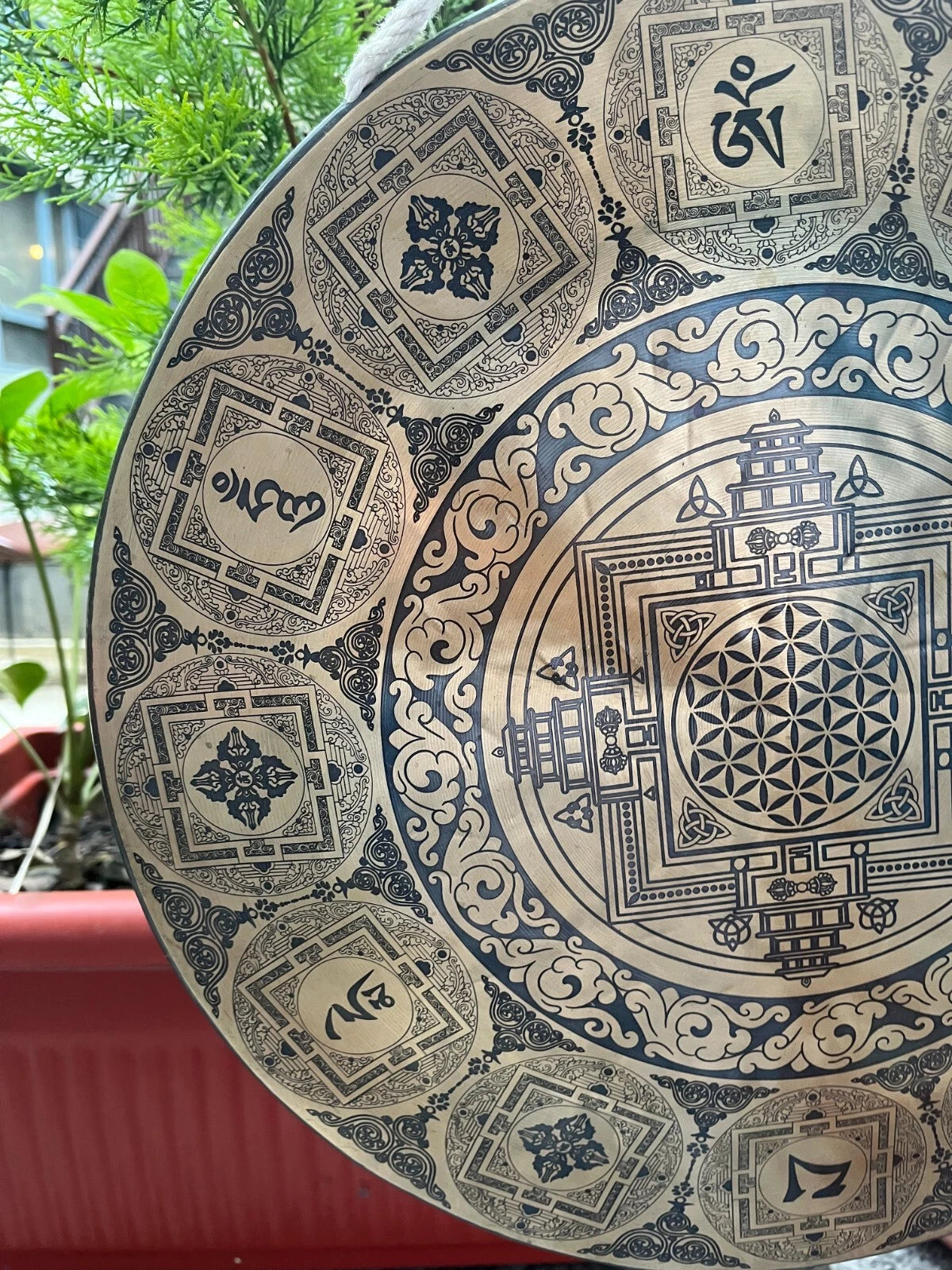 16" Flower of Life Sound Healing Gong-Hand Etched Master Gong