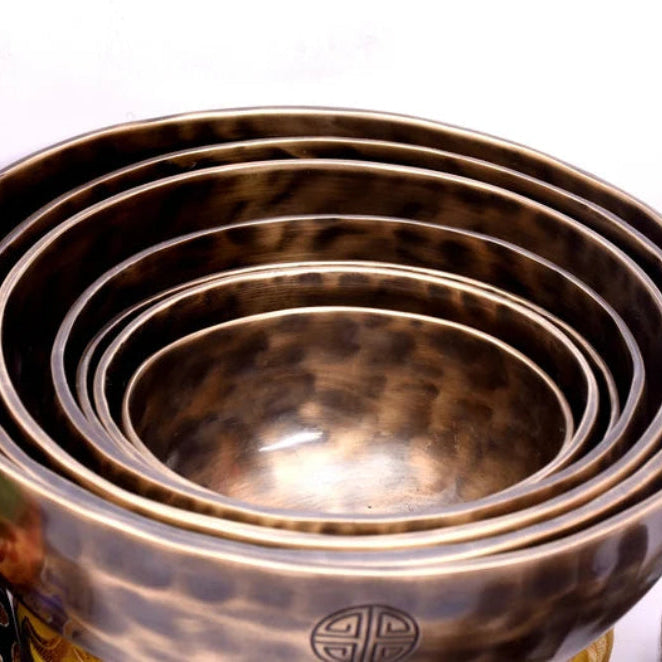 Authentic Hand-Hammered Tibetan Singing Bowl Set for Sound Healing
