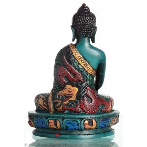 6-inch Serene Green Buddha Statue-Resin Figurine for Meditation