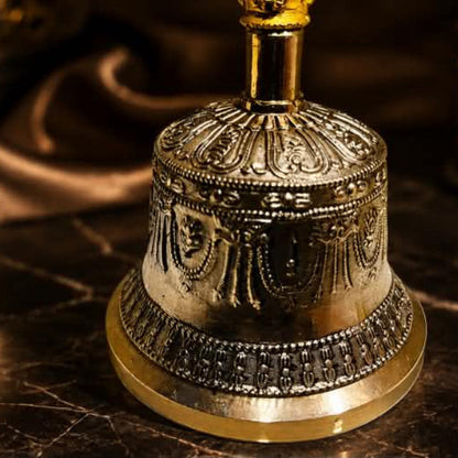 Sacred Hand-Carved Dorje Bell Handle - Vajra for Rituals & Meditation