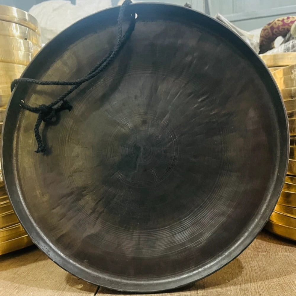 24 Inches Handcrafted Brass Meditation Gong Lotus Engraved