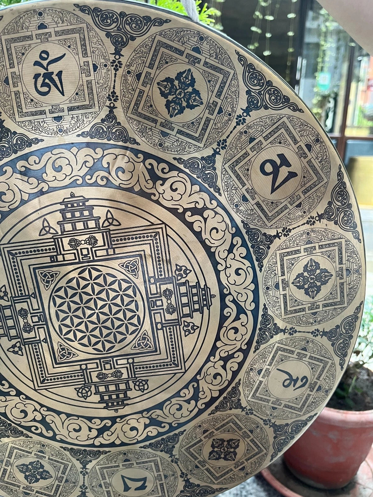 16" Flower of Life Sound Healing Gong-Hand Etched Master Gong