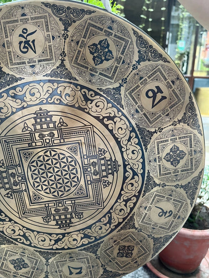 16" Flower of Life Sound Healing Gong-Hand Etched Master Gong