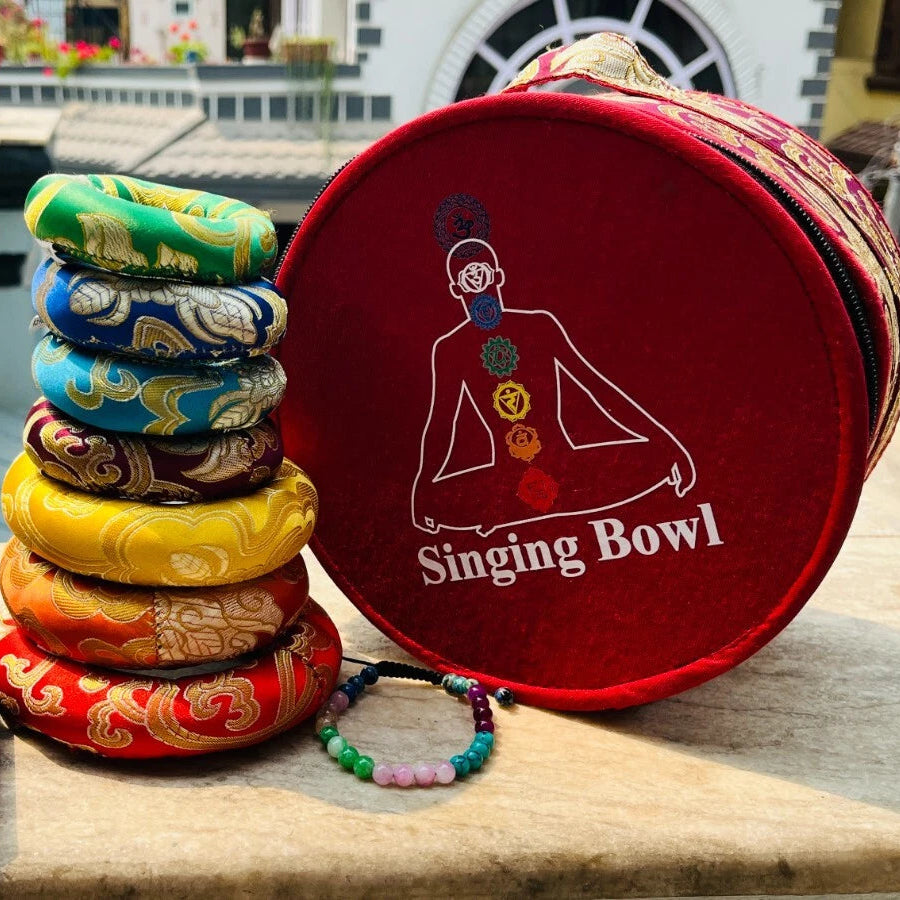 7 Chakra Tibetan Singing Bowl Set | Colorful Meditation & Sound Healing Bowls