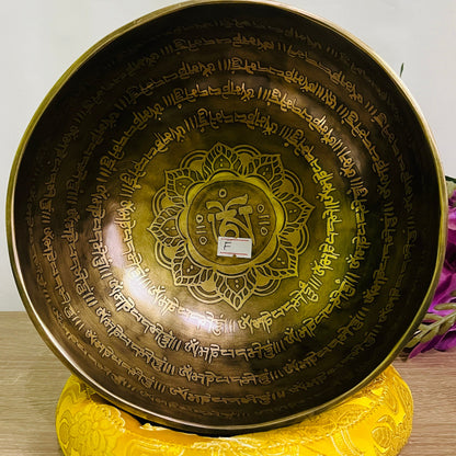 F Note for Heart Chakra Healing-Etched Flower of Life & Sacred Mantra