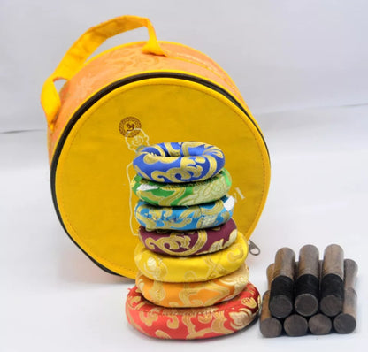 Handcrafted  Tibetan Singing Bowl Set - Complete Sound Healing Kit
