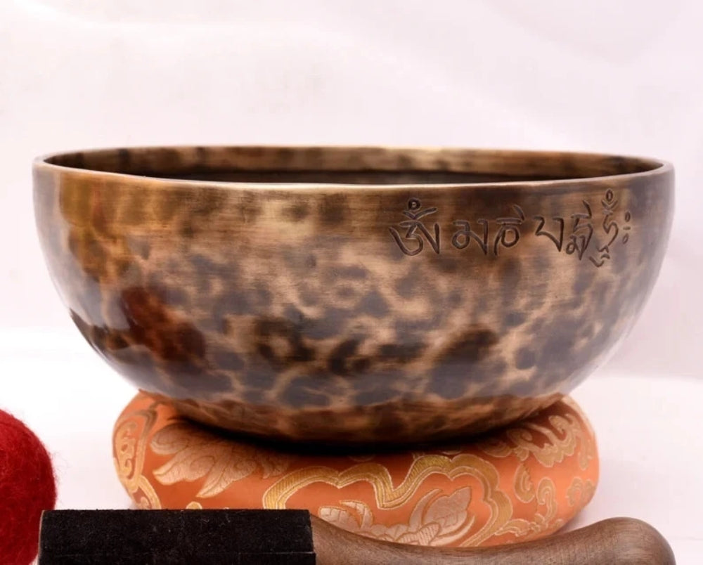 13 Inches Hand-Hammered Sacral Chakra Singing Bowl -Note D