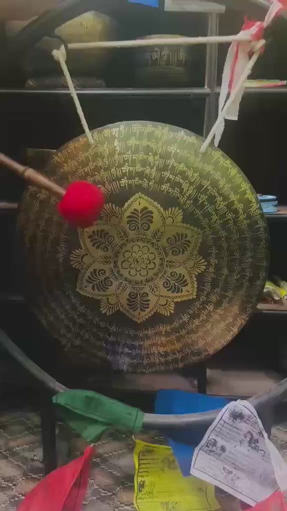 18 Inch Himalayan Gong – Handcrafted Tibetan Meditation & Sound Healing Gong from Nepal
