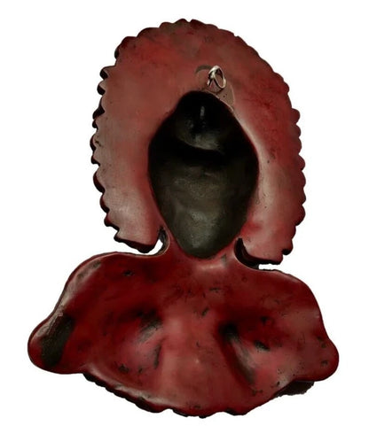 Handmade Red Buddha Wall Hanging Statue Zen Meditation Home Decor